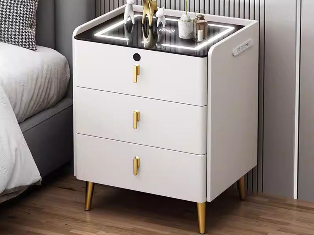 Smart Nightstand with Wireless Charging & Bluetooth Speakers
