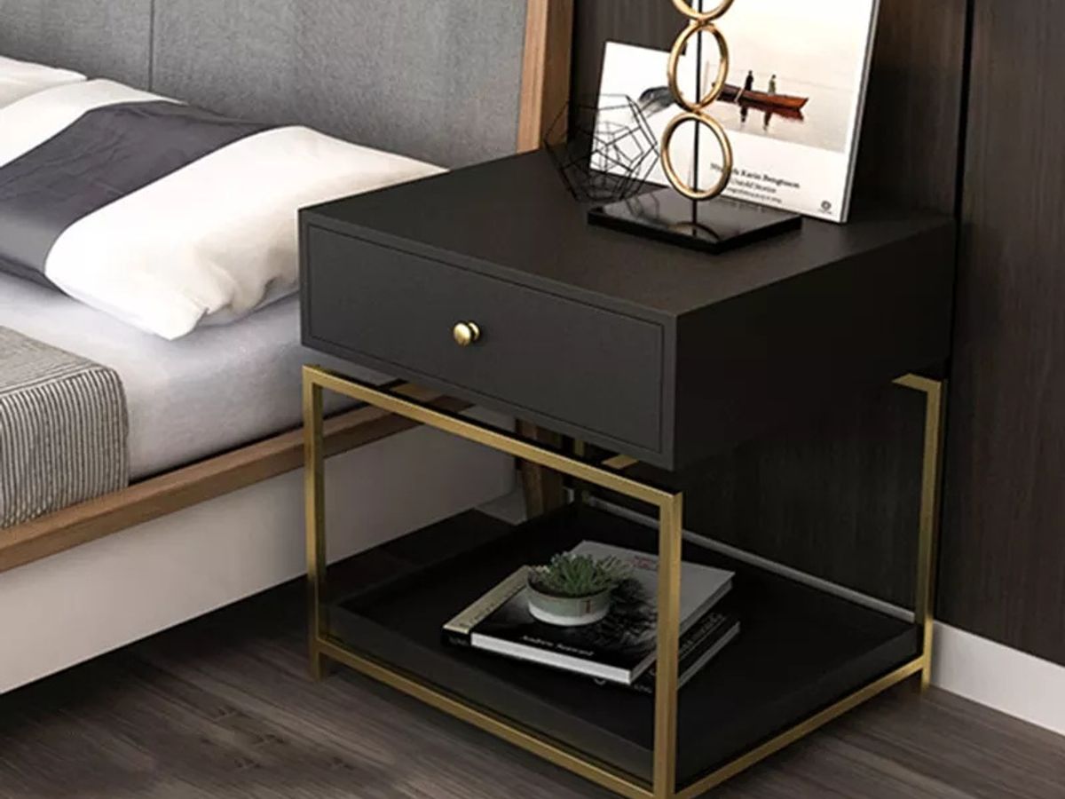 MDF Bedside Table with High Gloss Finish | Affordable Nightstand