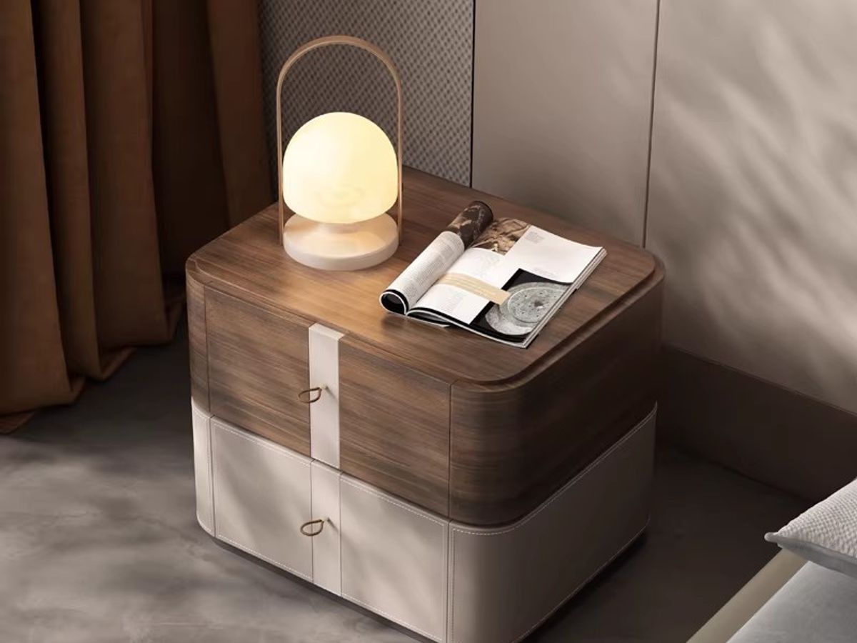 OEM Leather Nightstand Manufacturer Custom Bedside Table Factory