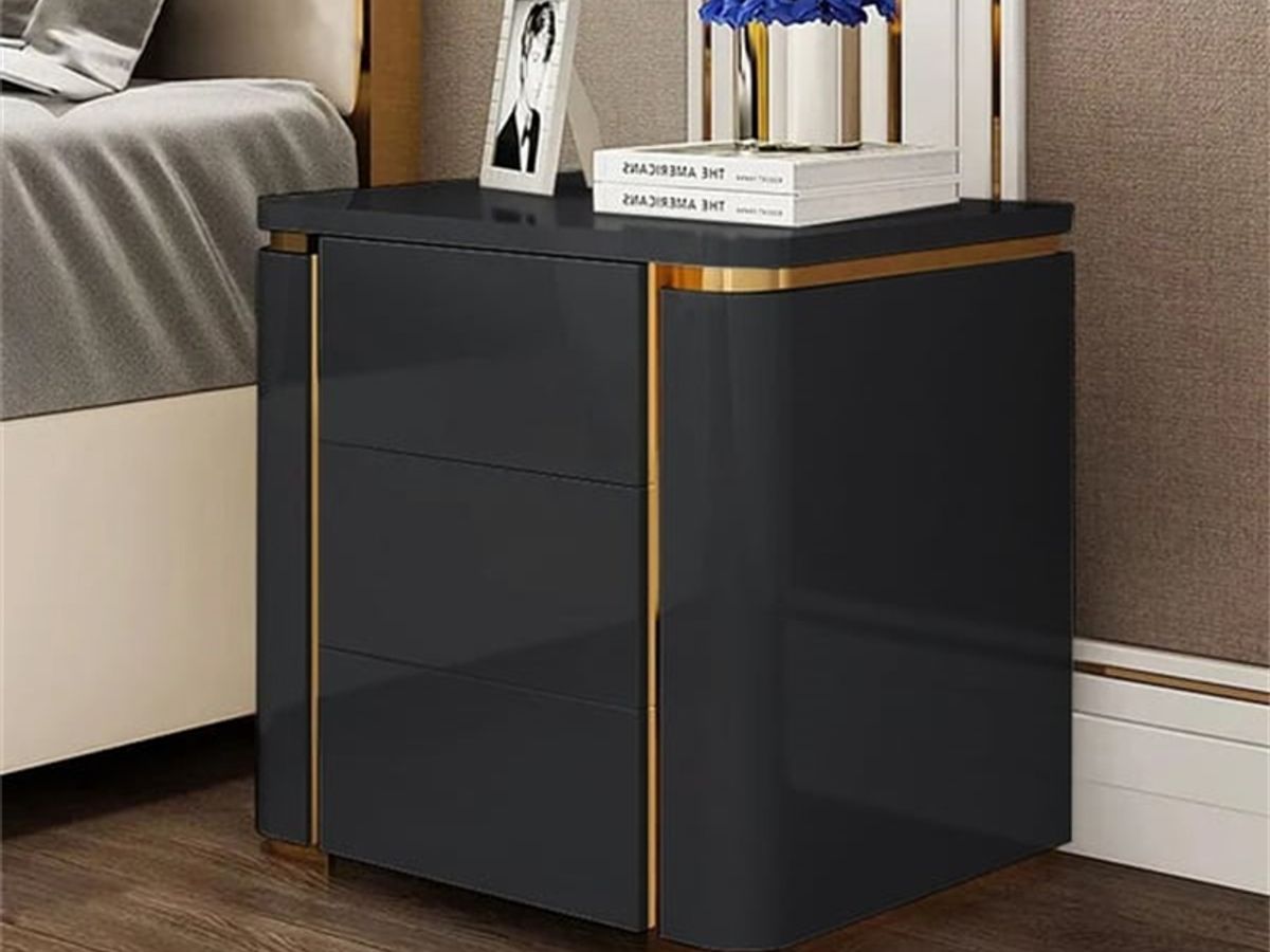 Luxury Hotel Nightstand | High Gloss Lacquer Bedside Table Supplier