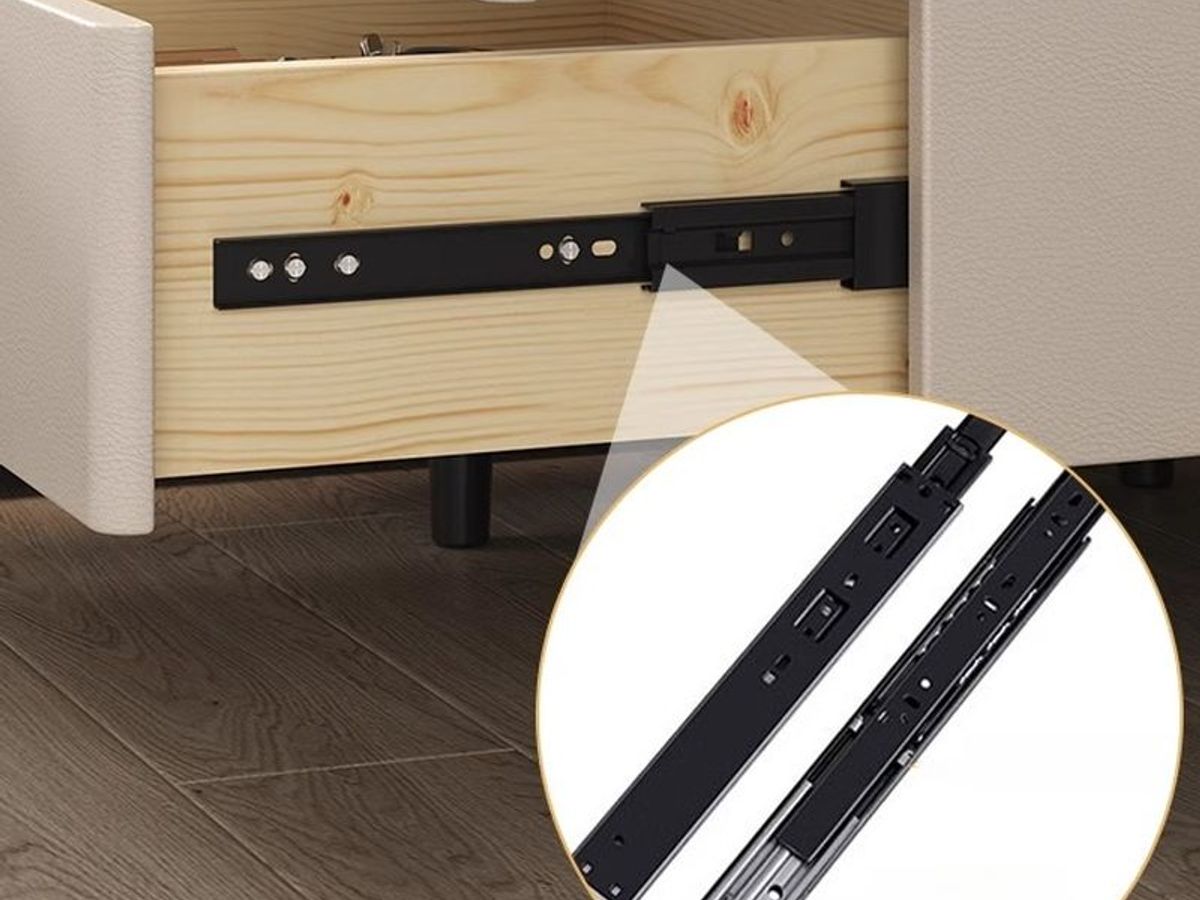 Gold Leg Nightstand with Sintered Stone Top | Luxury Bedside Table