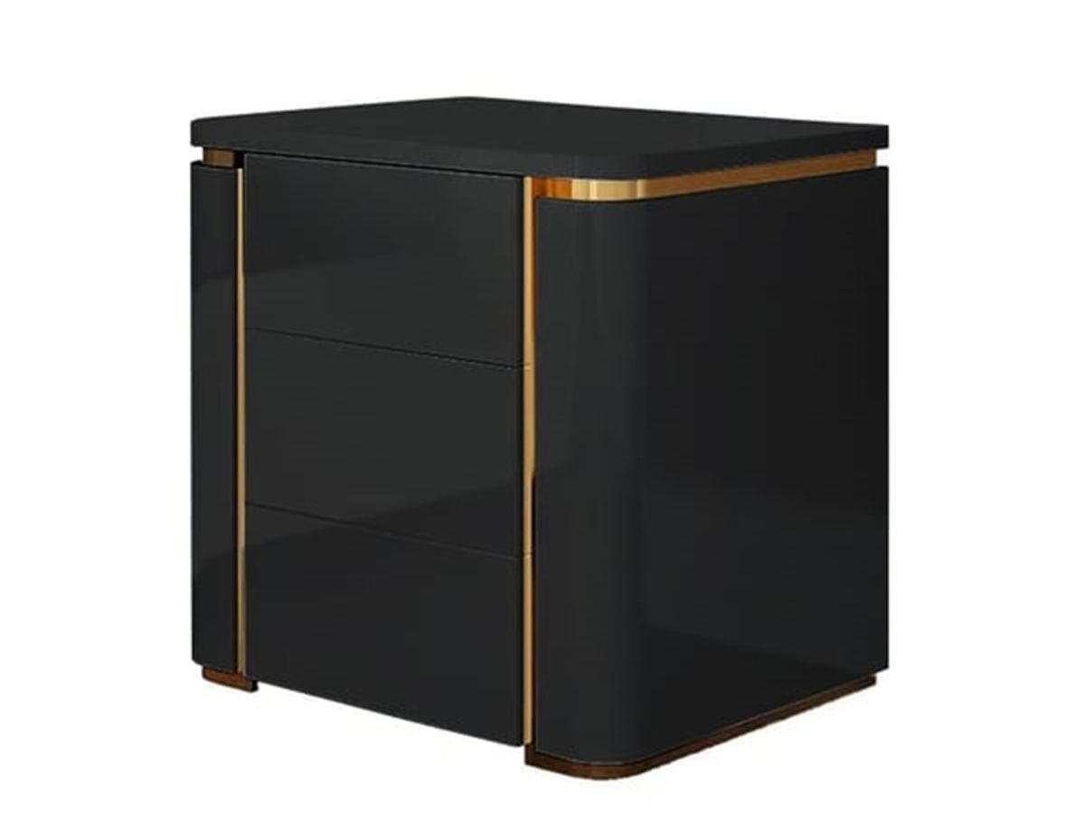 Luxury Hotel Nightstand | High Gloss Lacquer Bedside Table Supplier