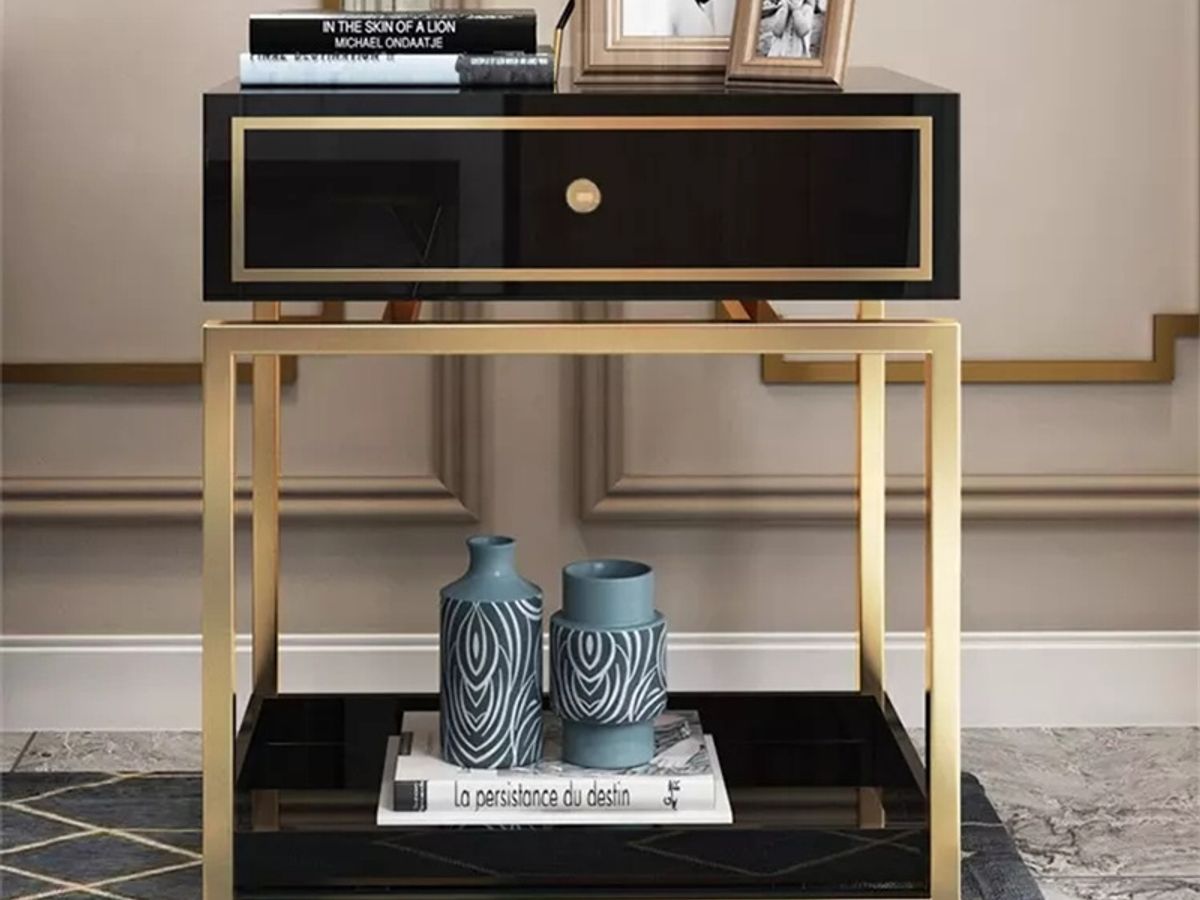 MDF Bedside Table with High Gloss Finish | Affordable Nightstand