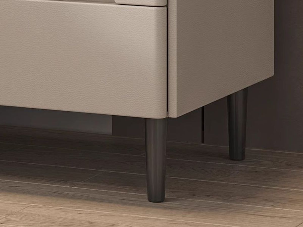 Gold Leg Nightstand with Sintered Stone Top | Luxury Bedside Table
