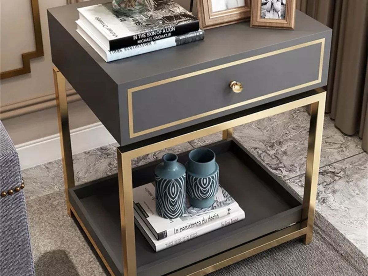 MDF Bedside Table with High Gloss Finish | Affordable Nightstand