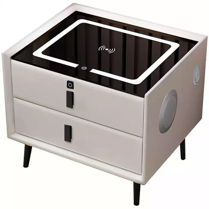 Smart Nightstand with Wireless Charging & LED Light