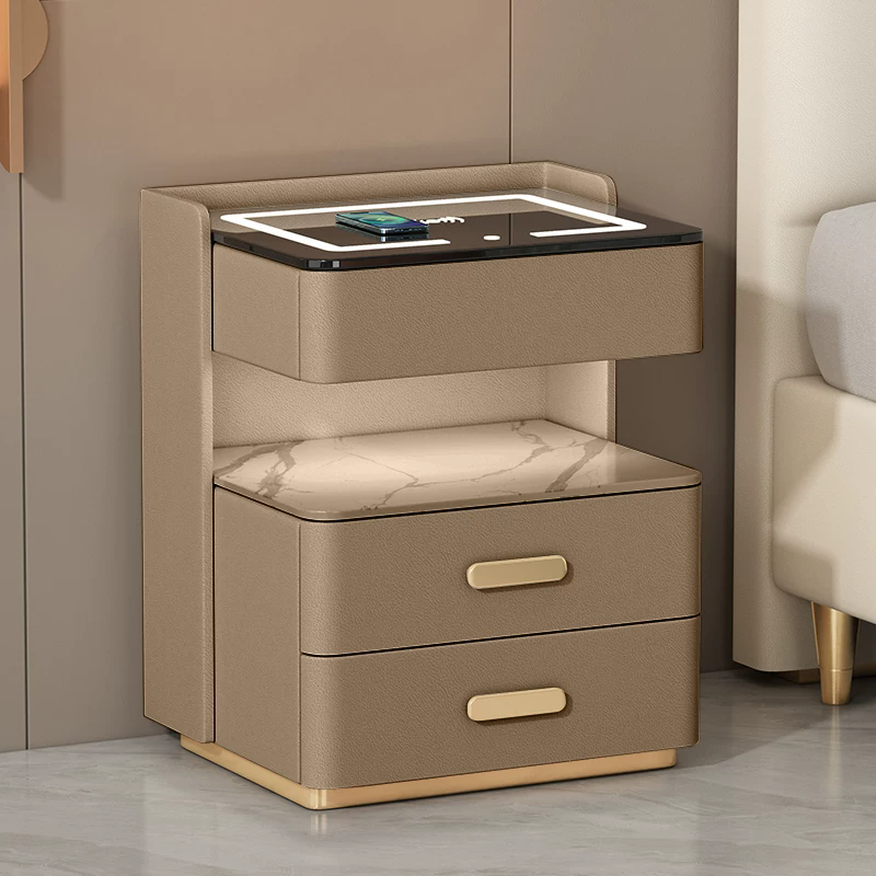 Smart Bedside Table with Safe & Wireless Charging | Solid Wood Nightstand Manufacturer