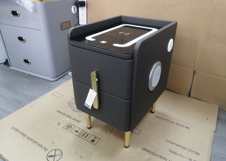 Smart Bedside Tables with LED & Charging