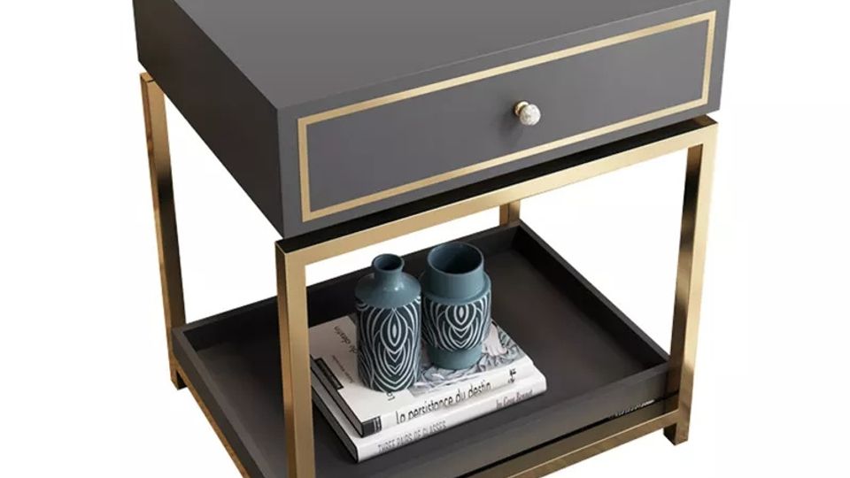 MDF Bedside Table with High Gloss Finish | Affordable Nightstand