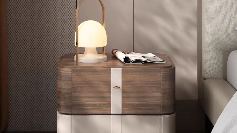 OEM Leather Nightstand Manufacturer Custom Bedside Table Factory